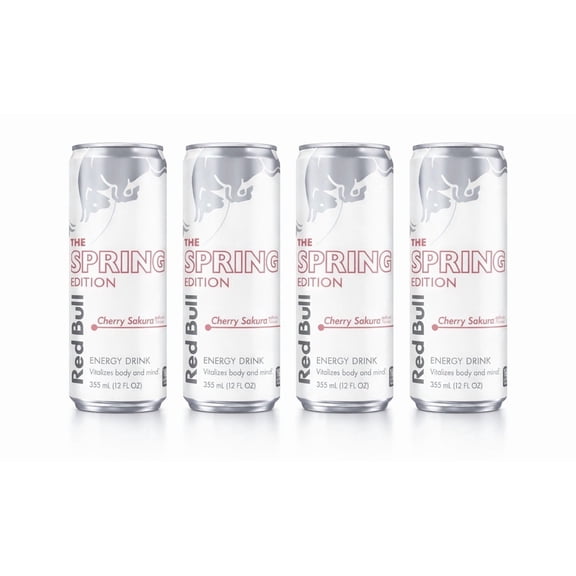 Red Bull Energy Drink The Spring Edition Cherry Sakura Flavored 4 Pack 12 fl oz
