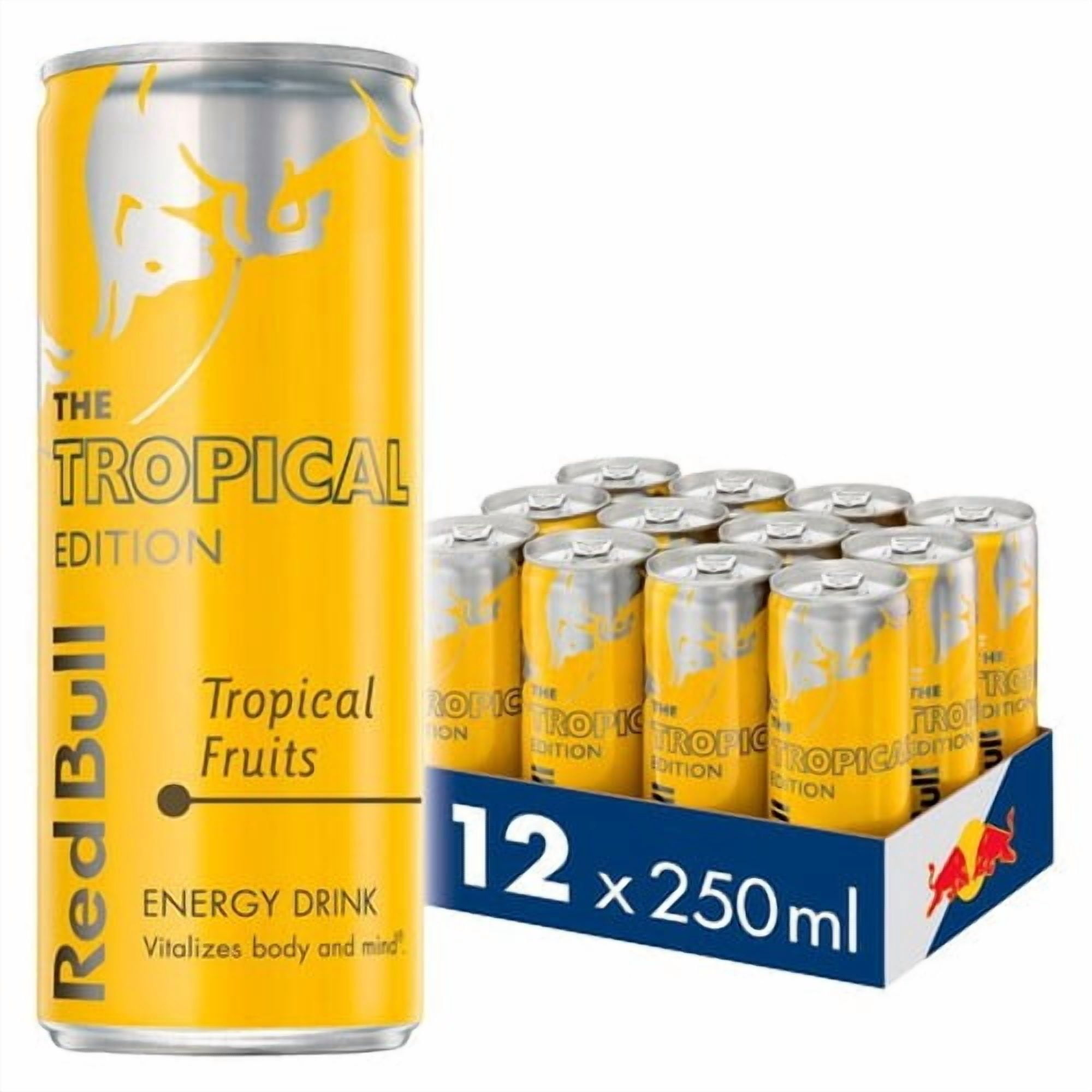 Red Bull Energy Drink Tropical Edition Tropical Fruits 12 x 250ml, British Import (Pack of 2)