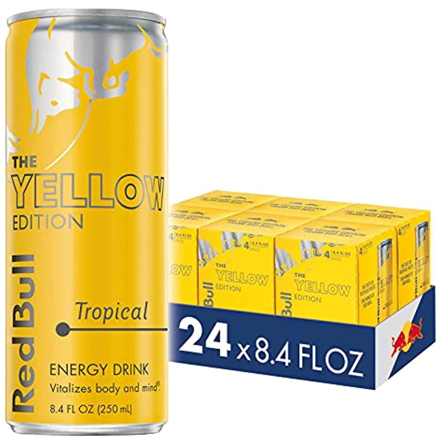 Red Bull Energy Drink, Tropical, Yellow Edition, 8.4 Fl Oz (24 Pack