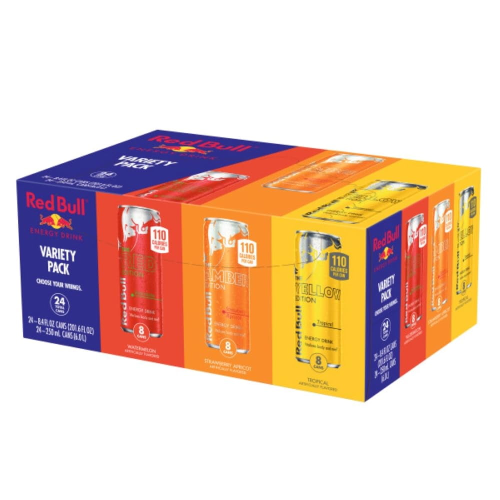 Red Bull Energy Drink Variety Pack, Red Bull Red, Yellow, and Amber ...