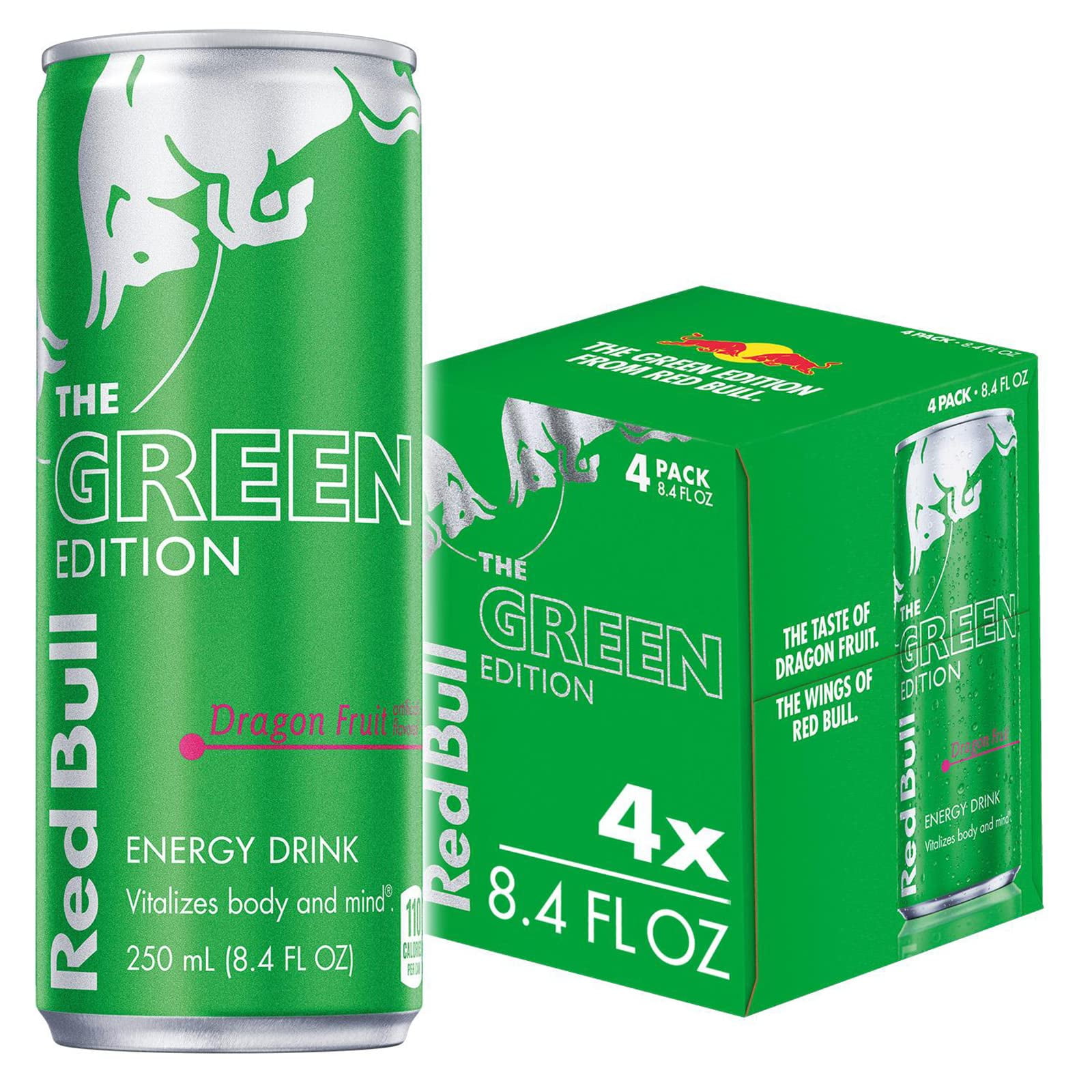 Red Bull Green Edition Dragon Fruit Energy Drink, 8.4 Fl Oz, 4 Cans ...