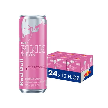 Red Bull Pink Edition Energy Drink, Wild Berries, 12 fl. oz., 6 x 4 Cans, Pack of 24 Cans