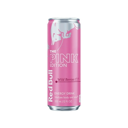 Red Bull Pink Edition Energy Drink, Wild Berries, 12 fl. oz. Can,  114mg Caffeine, Taurine- Pack of 3