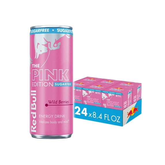 Red Bull Pink Edition Sugarfree Energy Drink, Wild Berries, 8.4 fl. oz., 6 x 4 Cans