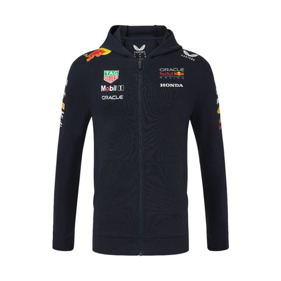 Red Bull Racing F1 2025 Team Full Zip Hooded Sweatshirt- Navy