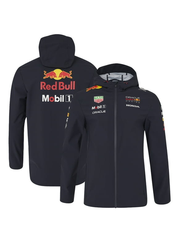 Unisex Red Bull Racing Navy Red Bull Racing Water Resistant Replica Full-Zip Hooded Jacket