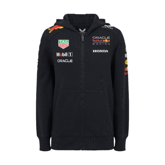 Red Bull Racing F1 Kid's 2025 Team Full Zip Hoodie- Youth Navy