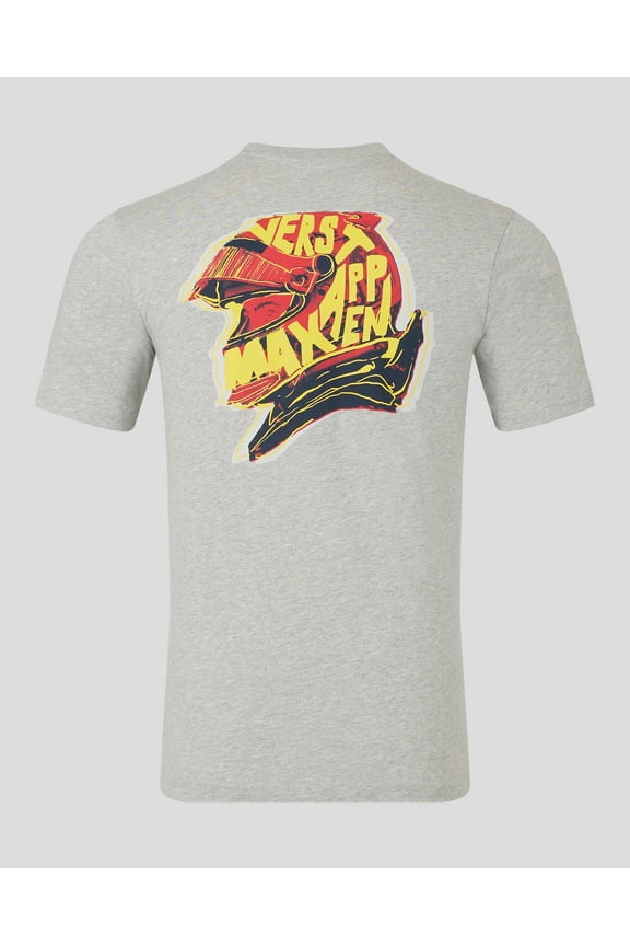 F1 Max Verstappen Helmet T-Shirt- Grey Marl