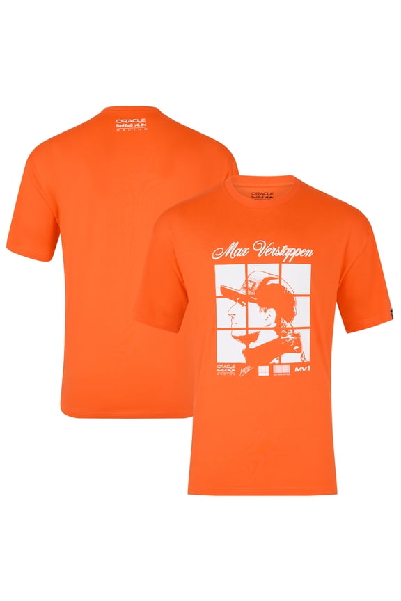 Unisex Max Verstappen Orange Red Bull Racing Driver Puzzle T-Shirt