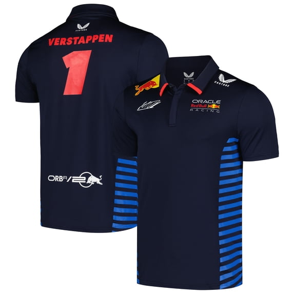 Men's Max Verstappen Navy Red Bull Racing 2024 Team Polo