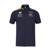 Red Bull Racing F1 Mens 2024 Team Button Down Shirt- Navy