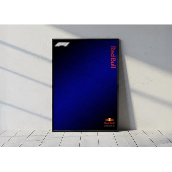 Red Bull Racing F1 Team Minimalist Blue Gradient Wall Art Poster - 24x36 UNFRAMED