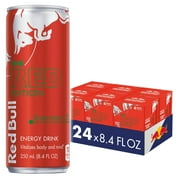 Red Bull Red Edition Watermelon Energy Drink, 8.4 fl. oz., 6 Packs of 4 Cans