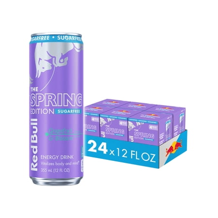 Red Bull Spring Edition Sugarfree Energy Drink, Grapefruit, 12 fl. oz., 6 x 4 Cans, Pack of 24 Cans