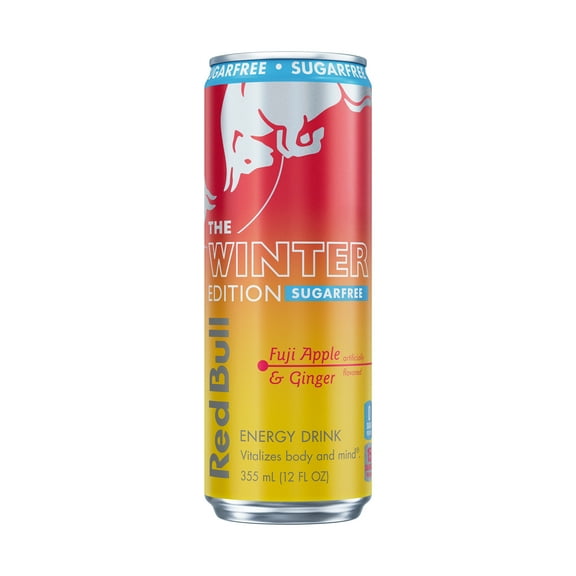 Red Bull Winter Edition Sugarfree Energy Drink, Fuji Apple & Ginger, 12 fl. oz. Can, 114mg Caffeine