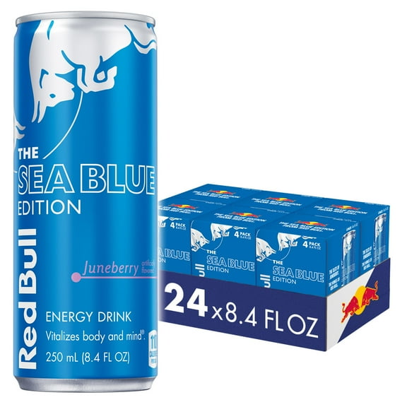 Red Bull Sea Blue Edition Energy Drink, 8.4 fl. oz., 6 Packs of 4 Cans