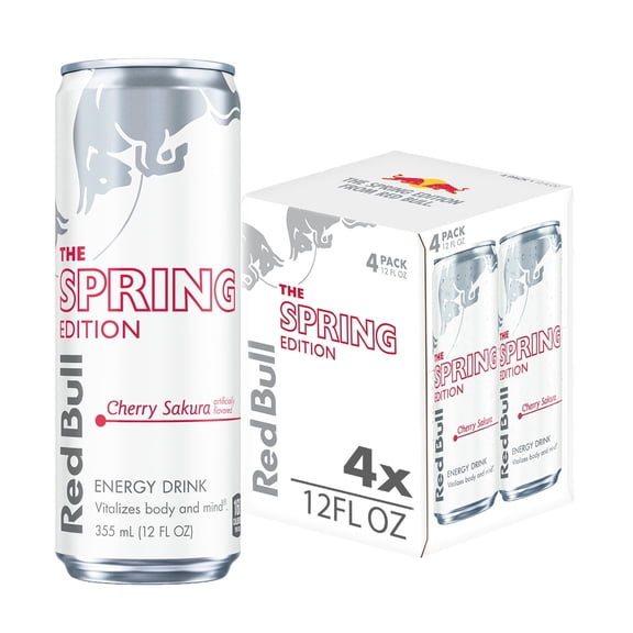 Red Bull Spring Edition Energy Drink,  Cherry Sakura,  12 fl. oz.,  Pack of 4