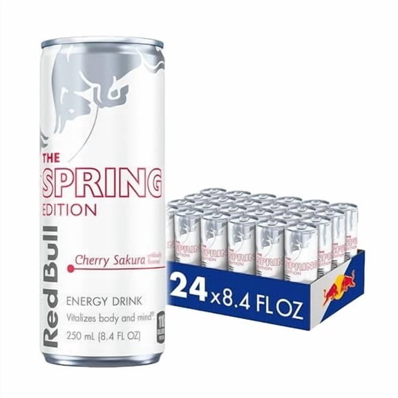 Red Bull Spring Edition Energy Drink, Cherry Sakura, 24 Cans, 8.4 Fl Oz