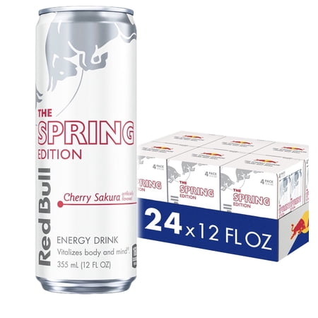 Red Bull Spring Edition , Limited Edition, Energy Drink, Cherry Sakura, 12 fl. oz., 6 x 4 cans