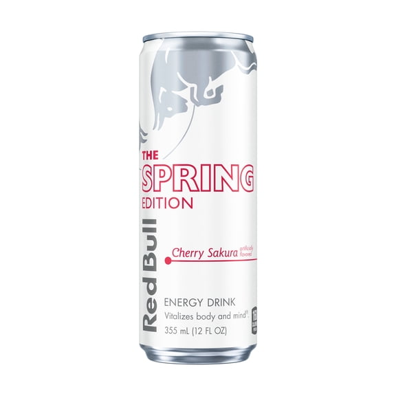 Red Bull Spring Edition Energy Drink, Cherry Sakura, 12 Fl Oz Can, 114mg Caffeine