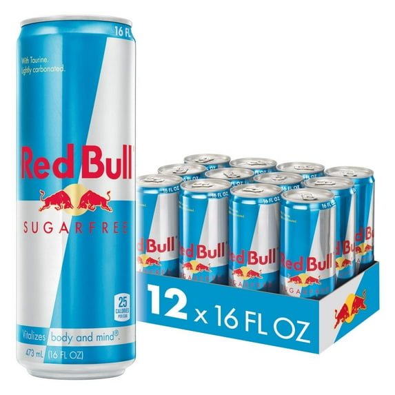 Red Bull Sugarfree Energy Drink, 16 fl. oz., Pack of 12 Cans