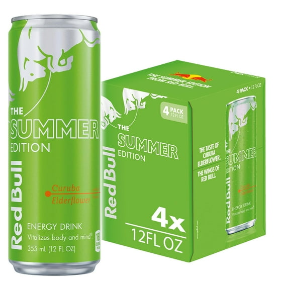 2X - Red Bull Summer Edition Curuba Elderflower Energy Drink, 12 Fl Oz, 4 Cans