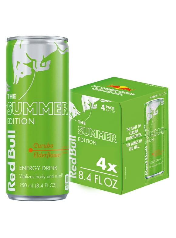 Red Bull Summer Edition Curuba Elderflower Energy Drink, 8.4 Fl Oz, 4 Cans