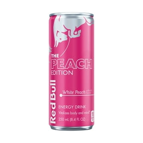 Red Bull Peach Edition Energy Drink, White Peach, 8.4 fl.oz. can, 80mg Caffeine