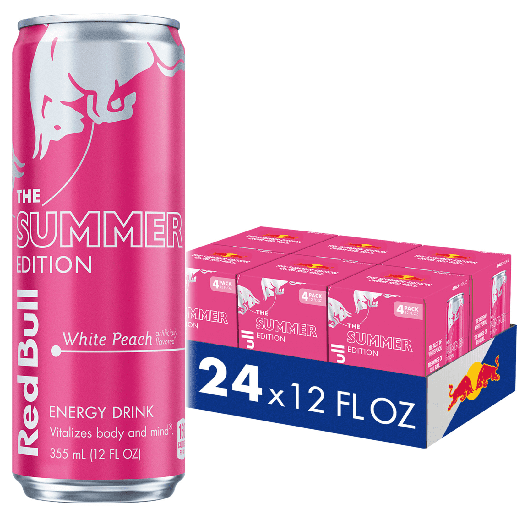 Red Bull Summer Edition Energy Drink,  White Peach,  12 fl. oz.,  6 x 4 Cans