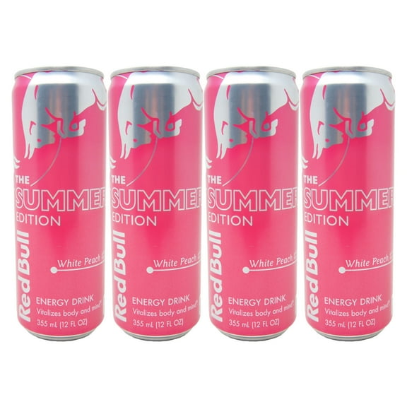 Red Bull White Peach, The Summer Edition Energy Drink - 12 FL OZ (4 Pack)