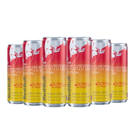 Red Bull Winter Edition Energy Drink, Fuji Apple & Ginger, 12 fl oz, 6 Cans