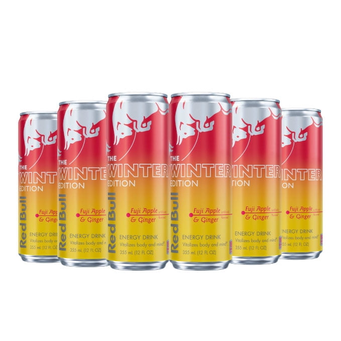 Red Bull Winter Edition Energy Drink, Fuji Apple & Ginger, 12 fl. oz. Can, 114mg Caffeine,  Pack of 6