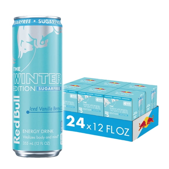 Red Bull Iced Edition Sugarfree Energy Drink, Iced Vanilla Berry, 12 fl. oz., 6 x 4 Cans