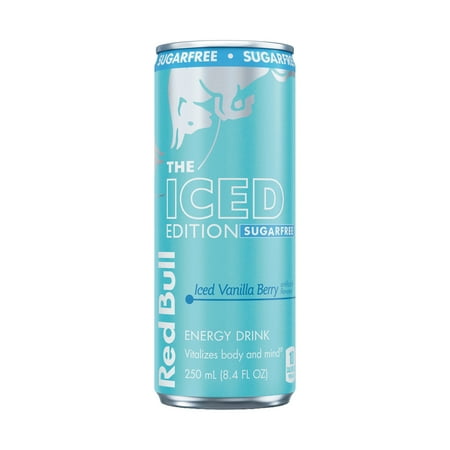 Red Bull Iced Edition Sugarfree Energy Drink, Iced Vanilla Berry, 8.4 fl. oz. Can, 80mg Caffeine