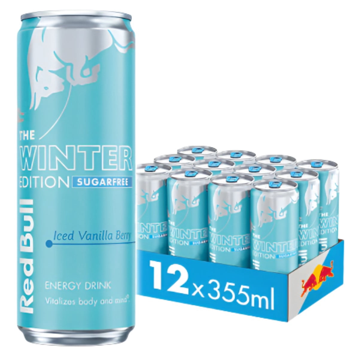 Red Bull Winter Edition Sugar Free Vanilla Iced Berry Energy Drink, 12 Pack, 355ml