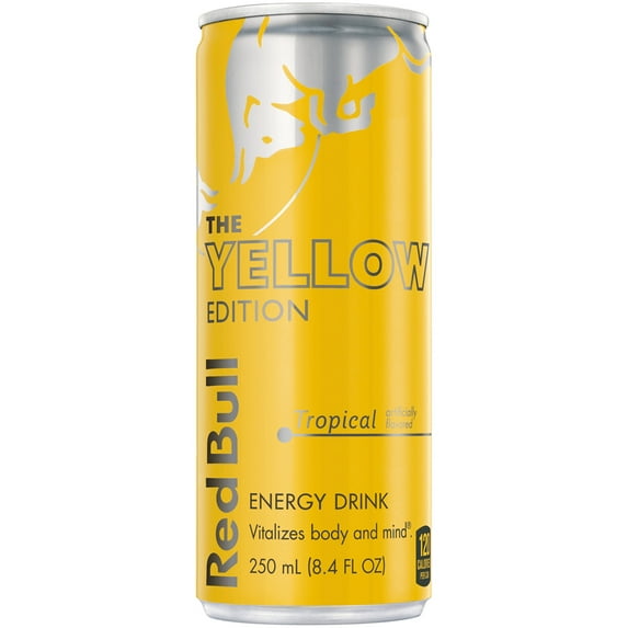 Red Bull Yellow Edition Energy Drink, Tropical, 80mg Caffeine, 8.4 fl. oz. Can