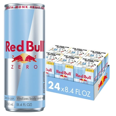 Red Bull Zero Energy Drink, 8.4 fl. oz., 6 x 4 Cans,  80mg Caffeine, Taurine & B Vitamins