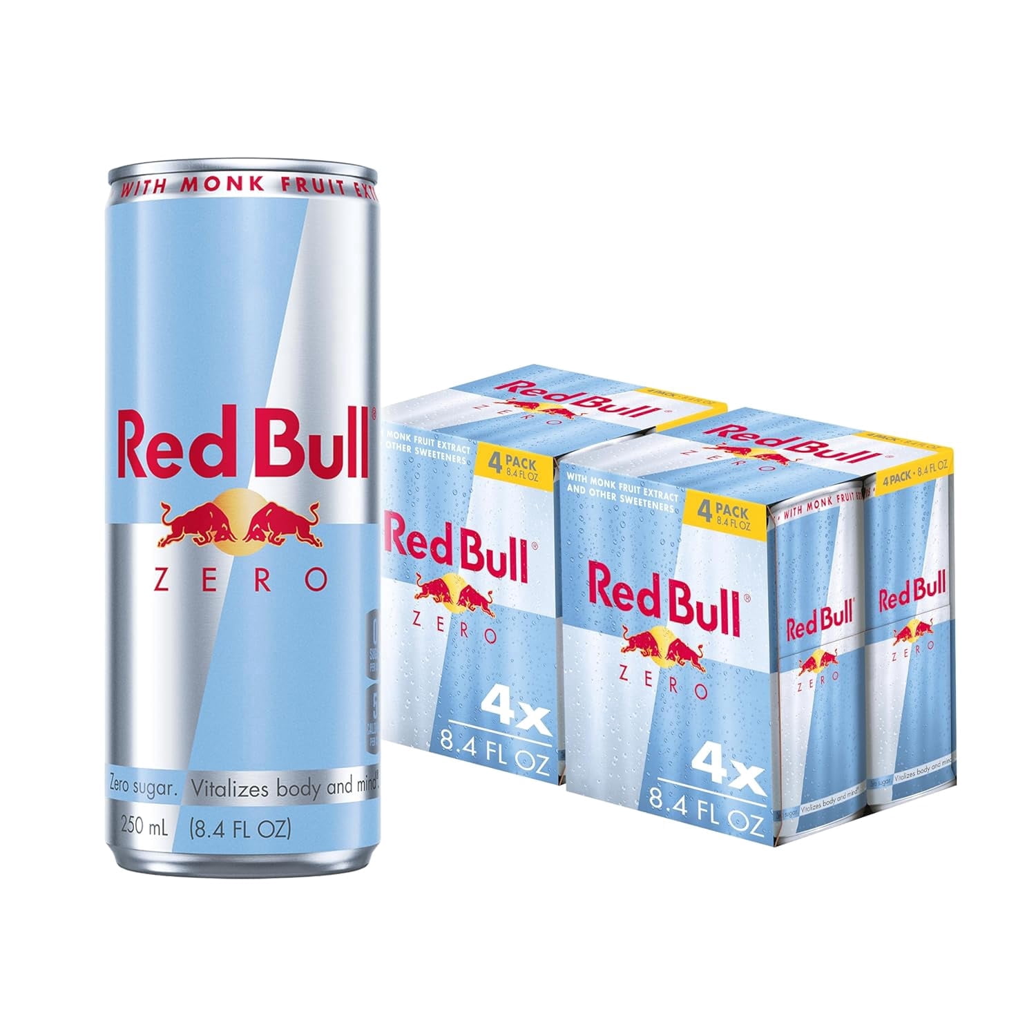 Red Bull Zero Energy Drink, 8.4 fl. oz., Pack of 8 Cans, 80mg Caffeine ...
