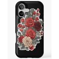 Red, Burgundy and Cream Rose Bouquet Tough Phone Case, Dual-Layer ...