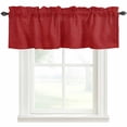 thumbnail image 1 of Red Burlap Texture Farmhouse Short Window Curtain Valances, Farmhouse Vintage Red Rod Pocket Kitchen Valances for Living Room Bedroom Bathroom Cafe 54" x 18", 1 of 8
