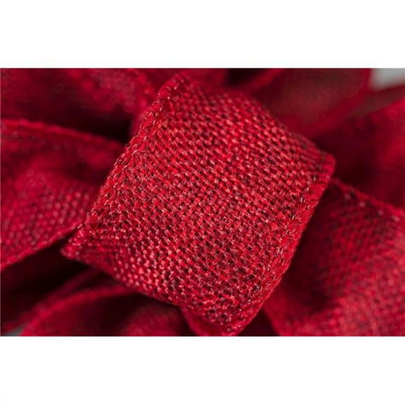 Red Burlap Wired Ribbon