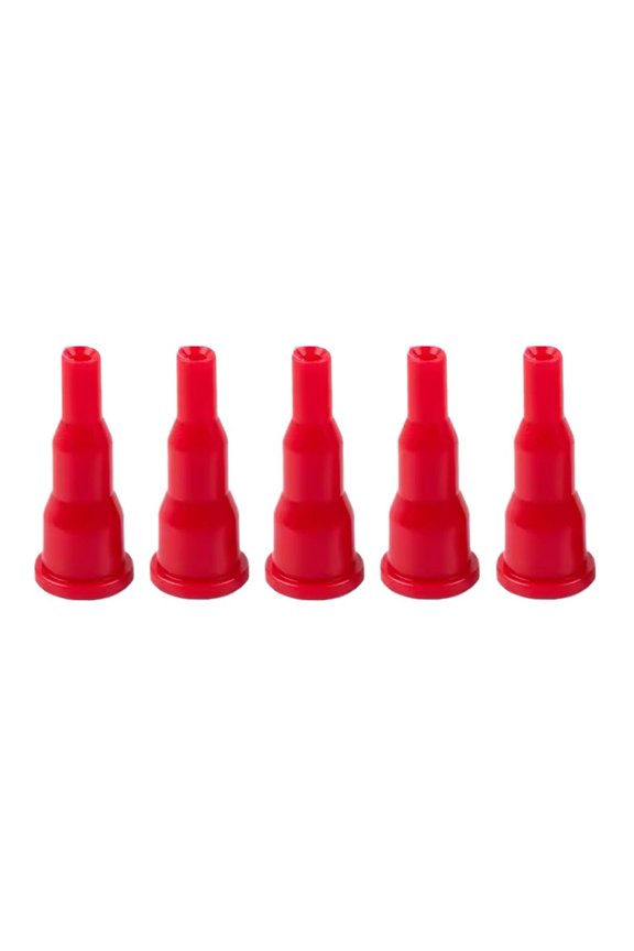 Red Butane Nozzle Adapter for Lighters & Torches, Dual Function Metal Gas Valve, 0.16" x 0.08", 5 or 10 Count