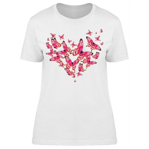 Red Butterflies Heart T-Shirt Women -Image by Shutterstock, Female Medium