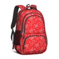 thumbnail image 1 of Red Butterfly Heart Flower Pattern Cute School Backpack Bag with Padded Back and Adjustable Shoulder Straps 16.9 X 12.6 X 5.9 Inches, 1 of 5