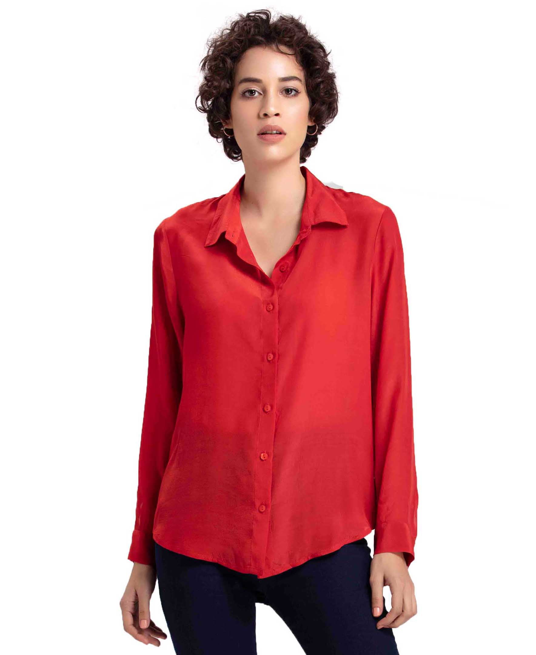 fitted lace wedding dress WOMEN'S COLORED CASUAL SHIRT – coradomoda main image 0
