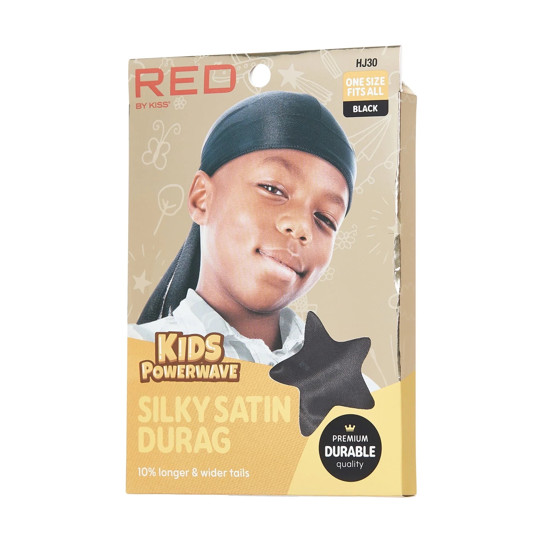 KISS Colors & Care Satin Premium Silky Powerwave Durag, Male/Child,  Camouflage 
