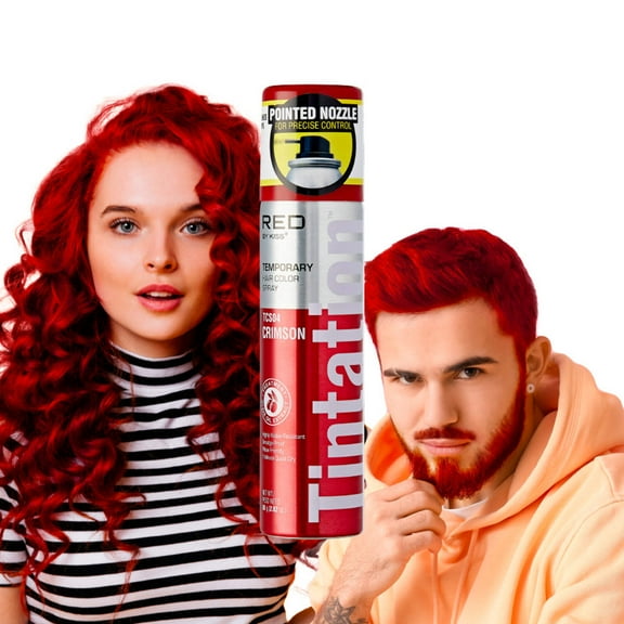 Red By Kiss Temporary Hair Color Dye Spray, Quick Dry & Smudge Proof, Styling Spray for Event, Fast Drying