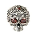 thumbnail image 1 of Red CZ Eyes 925 Sterling Silver Tang Dynasty Engraving Pattern Skull Punk Ring TA439 US Size 8, 1 of 16