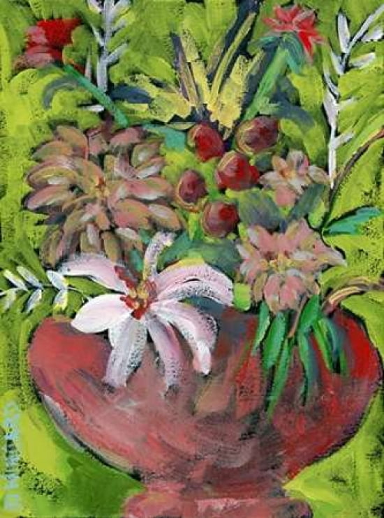 Red Cachepot Canvas Art - Pamela J Wingard (18 x 24)