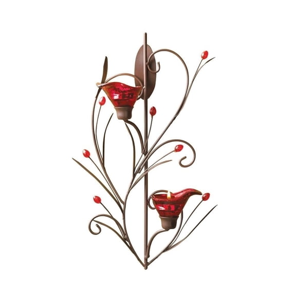 Red Delicate Tealight Candle Sconce